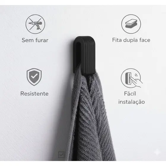 Gancho Suporte De Parede Com Travamento Automático Cabide Para Pendurar Pano e Toalha Para Banheiro e Cozinha