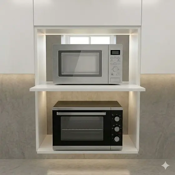 Nicho Suporte Suspenso para Microondas e Forno Mdf