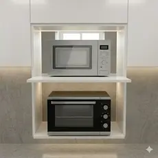 Nicho Suporte Suspenso para Microondas e Forno Mdf