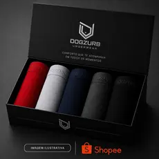Kit 5 Cuecas Boxer Masculinas Minimalistas  DOGZURB em Microfibra Premium | Conforto e Estilo