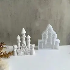 Molde de Silicone 3D Castelo, Molde DIY para Vela Aromática, Gesso, Sabonete Artesanal, Bolo, Geléia, Sem BPA