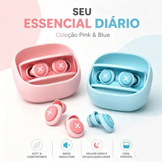 Protetores Auriculares de Silicone com Isolamento Acústico e Redução de Ruído Com Esponja Macia Protetor Auricular