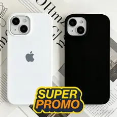 Kit 2 Capa Silicone Aveludada Para iPhone ( Preto / Branco ) XR 11 12 13 14 15 16 17 PRO MAX PLUS
