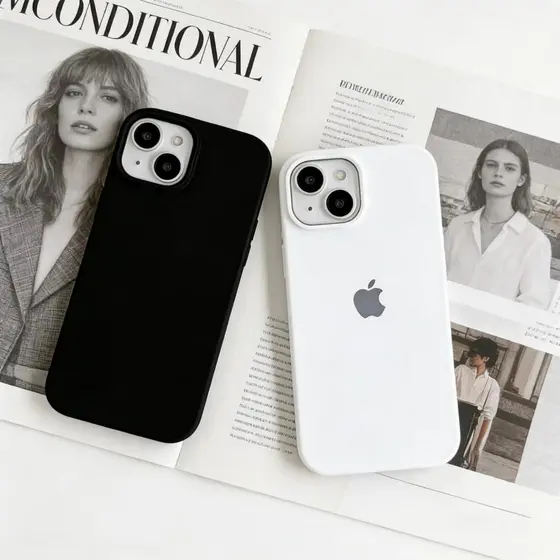 Capa Capinha Silicone Aveludada Cor BRANCO PRETO Para iPhone XR 11 12 13 14 15 16 PRO MAX PLUS