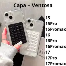 Capa Acrílica Space com Ventosa Capinha Transparente compatível iPhone 15 16 17 PRO MAX