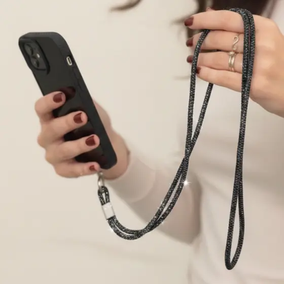 Cordão Para Celular Feminino Colar Pescoço Strass Brilho Moda Dia A Dia Elegante Alça Transversal