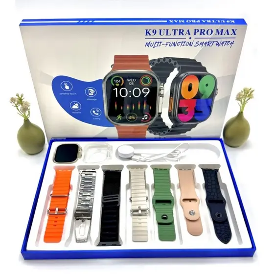 2026 Novo Smart Watch K9 Ultra Pro Max Seri 10 49mm com 7 Pulseas Esporte