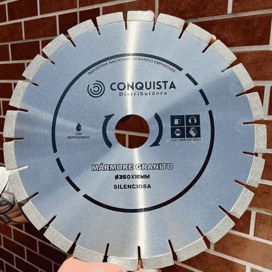 Disco Serra Diamantada 350mm Chapa Silenciosa Granito Mármore