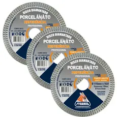 3 Discos Diamantados Referencia Corte 45° Ultra Fino 115mm