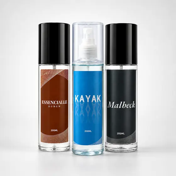 Trio Body Splash Masculino Kayak Essenciale e Malbeck 200ml Cada