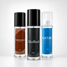 Trio Body Splash Masculino Homem Cheiroso Essencialle, Malbeck e Kayak 200ml Cada