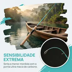 Vara de Pesca Spinning UL De 1.68M  Fibra De Alto Carbono Fiação E Fundição De Ponta Sólida Para Em Água Do