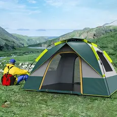 Barraca de Camping 3-4 Pessoas Prova d'água Barraca Acampamento Automático 200×200×135cm Praia Piquenique