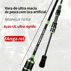 Vara de Pesca Spinning De Fibra De Alto Carbono UL De Fiação 1.68ME Fundição De Ponta Sólida Para Em Água Do