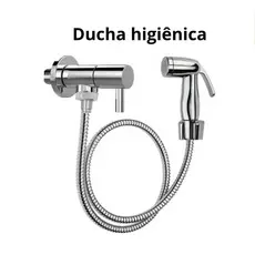 Ducha Higiênica ABS Cromada com Registro 1/4 de Volta, Mangueira e Suporte