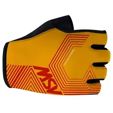 Luva Ciclismo Bike Asw Flex Polygon Meio Dedo Amarela Vermel