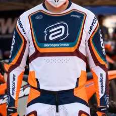 Camisa ASW  Image Cyber Branca Laranja Marinho  Trilha, Motocross, Offroad, Masculina
