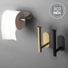 Porta Rolo Papel Higiênico Aço Inoxidável Premium Luxo Preto Dourado banheiro cozinha Auto Adesivo