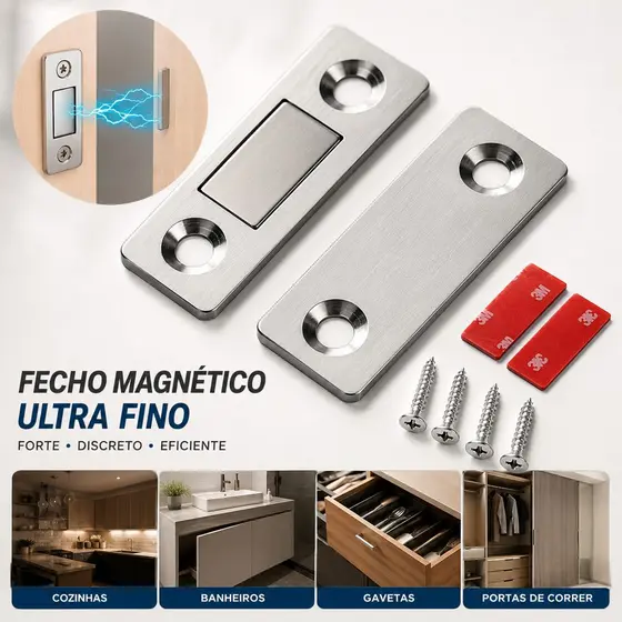 Fecho Magnético De Neodímio Trava COM IMA PARA Porta Armário Guarda Roupa