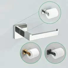 Suporte Porta Papel Higienico Com Prego Inox Acessórios Banheiro Preto fosco /Prata/Ouro