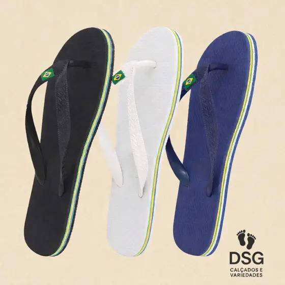 1 Par de chinelo liso casual unisex