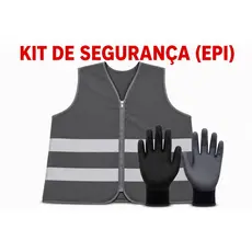Kit Colete Refletivo Cinza + Luva PU preta (diaristas Shopee).