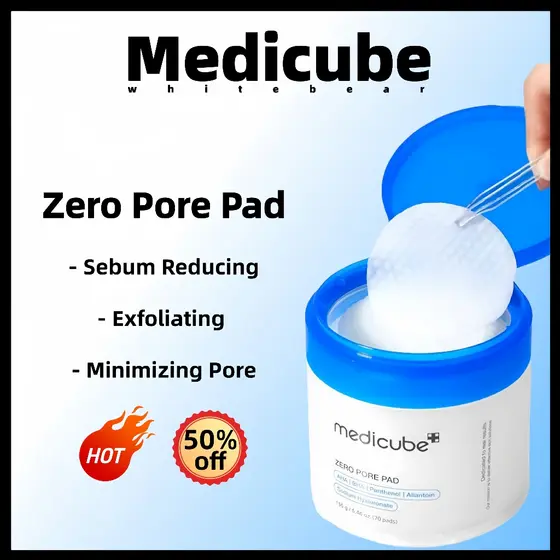7.7medicubeno . 1 Zero Pore Pad 2.0 70 Almofadas 155g Esfoliação Hidratação Poros Sebo Care