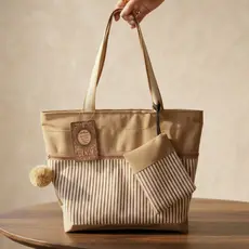 Bolsa Feminina Grande Tote Listrada Com Necessaire Reforçada Casual Dia a Dia Faculdade Trabalho