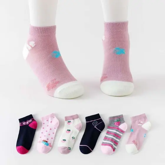 Kit Ate 24 Pes Meia Infantil Menino Feminino 75% Algodao de Criança 1 a 9 anos 6810 MEIA