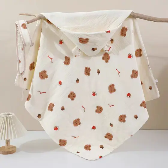 Toalha de Banho Para Bebê 100% algodão Com Capuz Super Macia Absorvente Para Recém-nascidos Crianças