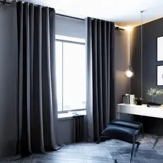 Cortina Blackout PVC 2,20x1,30 Corta 100% Luz Quarto Sala Cozinha Ilhós Lavável Antitérmica