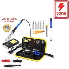 Kit Ferro Solda + Tubete Estanho Com Resina E Sugador Solda 60W-(110V-220V)