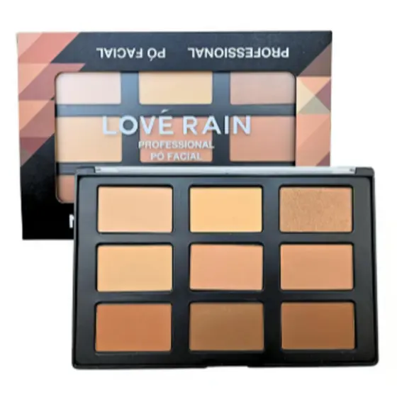 Paleta de Pó Facial Compacto 9 Cores Love Rain COD: LR9130