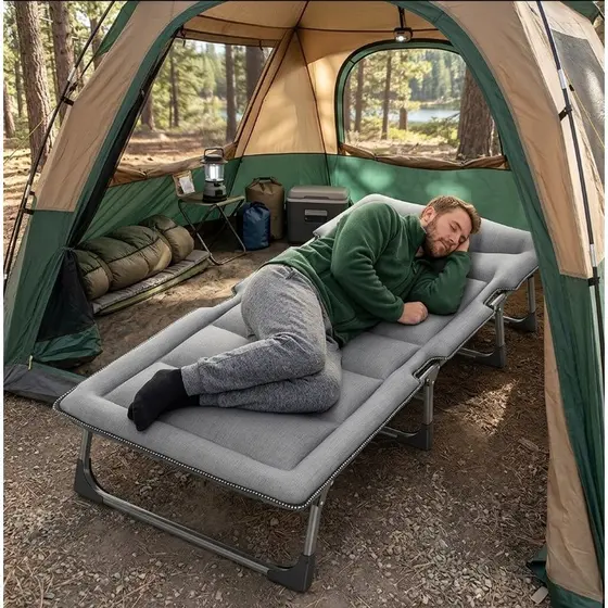 Cama Dobrável Reclinável Portátil Alta Resistência até 200kg Voltmax