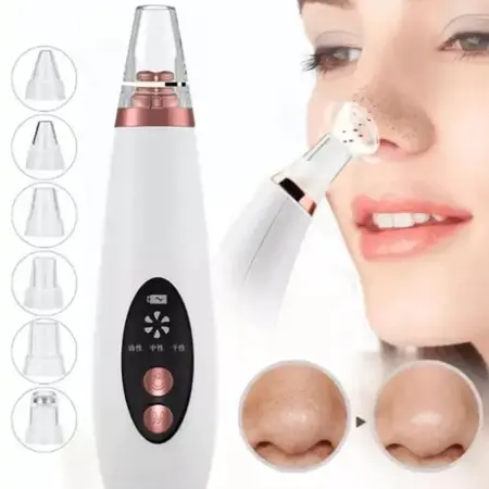 Limpador Facial Elétrico com 6 Ponteiras e Níveis de Sucção Recarregável Voltmax