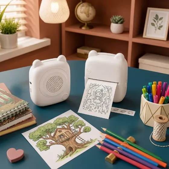 Mini Impressora Infantil Bluetooth Sem Tinta com Controle de Voz Portátil Voltmax