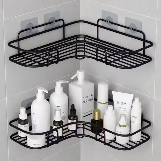 Prateleiras para Banheiro com Suporte e Alto Adesivos – Organizador de Shampoo, Sabonete, Cozinha e Lavanderia