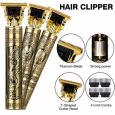 Máquina de Cortar Cabelo Dragão Aparador de Barba Masculino Sem Fio USB