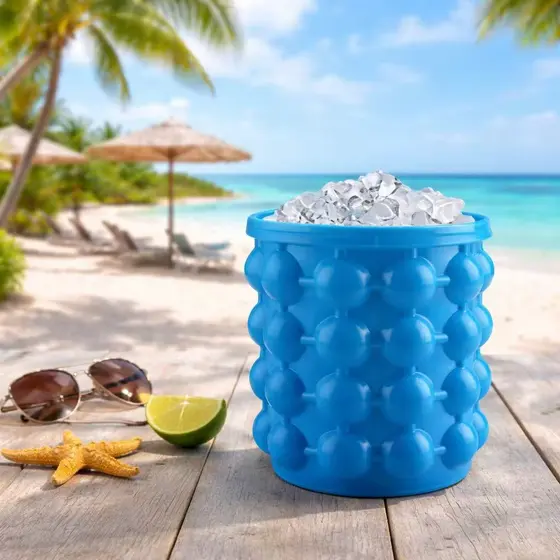 Balde De Silicone Para Fazer Gelo Rápido Forma De Gelo Cozinha Geladeira Compacto