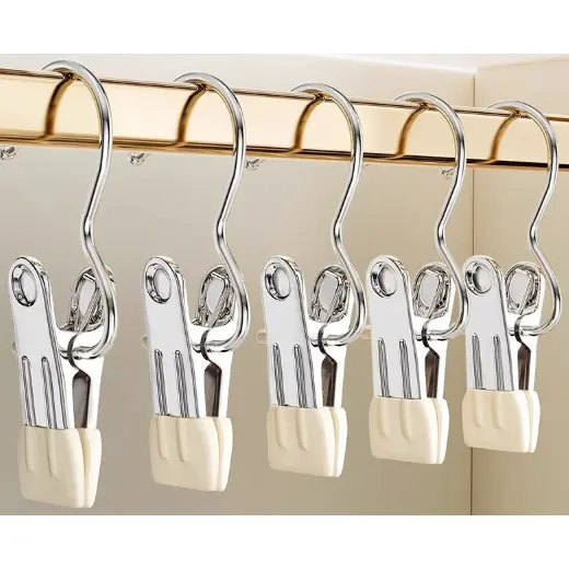 Mini Cabide Gancho para Roupa Ganchos de Calça Jeans Aço Inoxidável