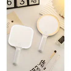 Espelho de mão com 3 Led recarregável tpey-c  para maquiagem