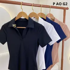 Body Polo Feminino Suplex Manga Curta Básico Premium Gola Polo Confortável Atemporal Estilo Casual
