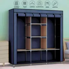 Guarda Roupa Dobrável Grande Armário Organizador Multiuso Roupeiro Cabideiro Sapateira Closet Feliz