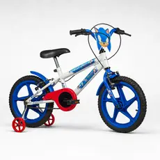 Bicicleta Infantil Com Rodinhas Menino Aro 16 Sonic Branco e Azul Verden Bikes