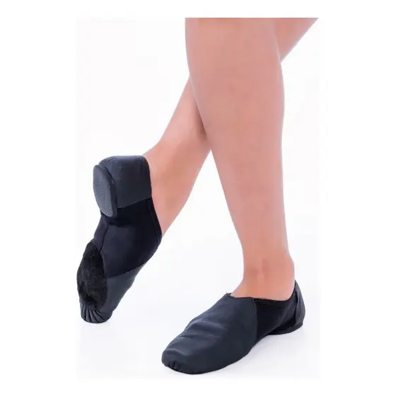 Botinha De Jazz Em Couro E Neoprene, Botinha Jazz em Couro Promoção, Botinha Jazz Preta