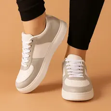 Tênis Feminino Casual Branco Caramelo Confortável Leve e Macio