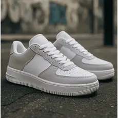 Tênis Feminino Casual Cinza Caramelo Conforto Estilo Dia a Dia