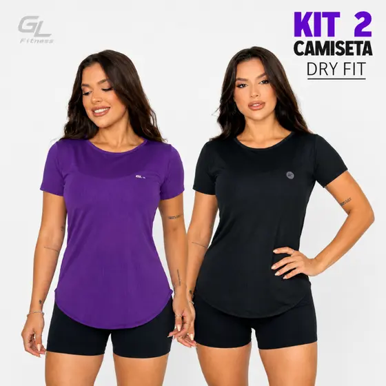 Kit 2 Camiseta Feminina Dry Fit Para Treinar na Academia -Treino Fitness Mais Conforto e Liberdade!