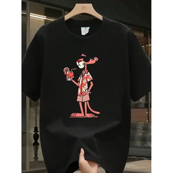 Camiseta Unissex Premium Plus Size Pantera Rosa Básica Oversized 100% Algodão Confecção Própria Streetwear