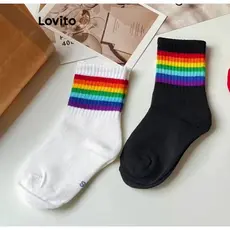 Kit ate 4 Pares de Meias Arco-iris Coloridas LGBT Cano Alto